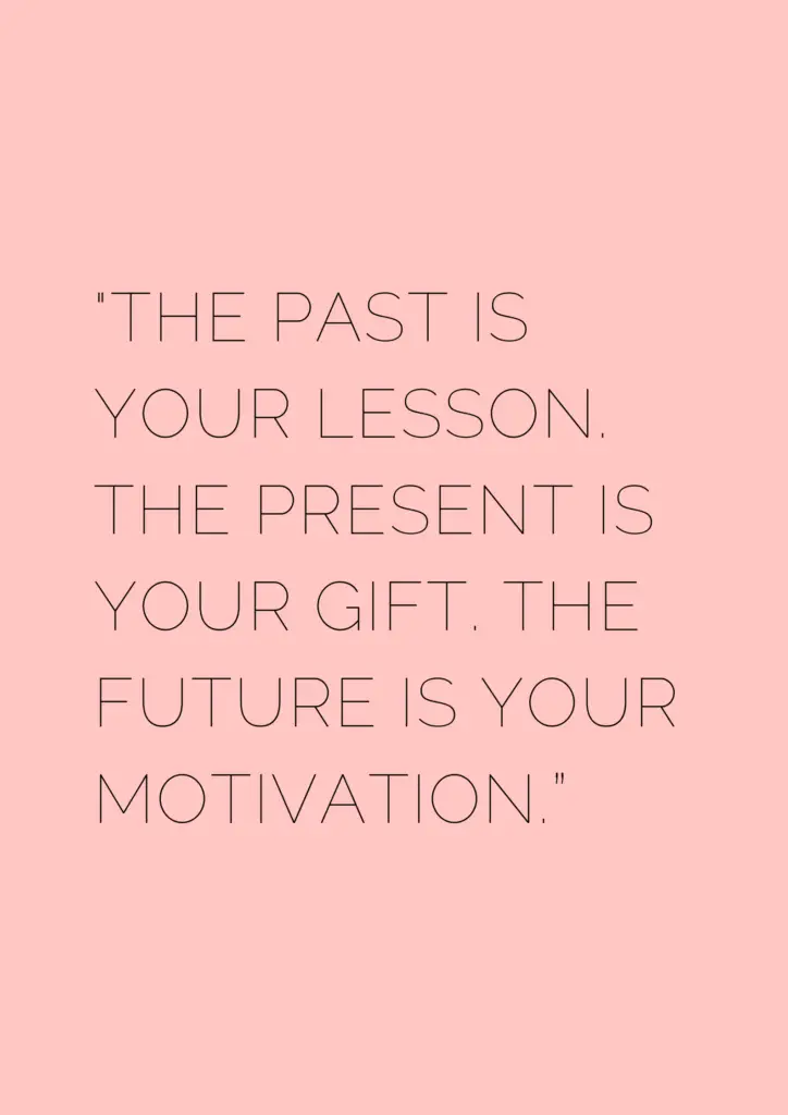 The past is your lesson. The present is your gift. The future is your